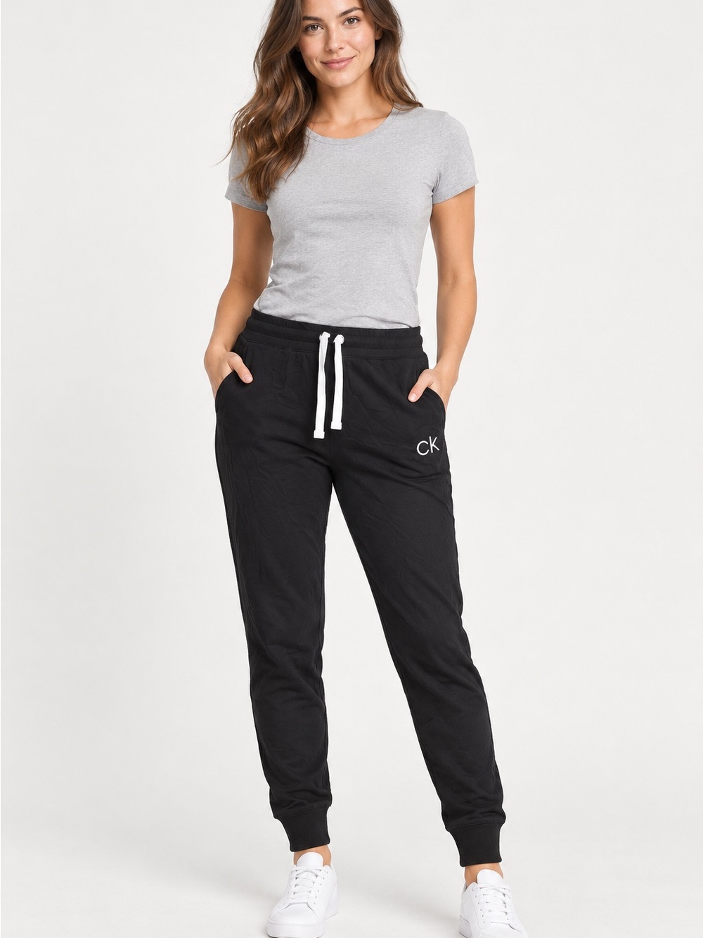 NWOT Calvin Klein Black Jogger Pants with White Drawstring